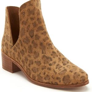 Anthro Matisse Pronto Side Cut Suede Panther Ankle Boot Sz 8